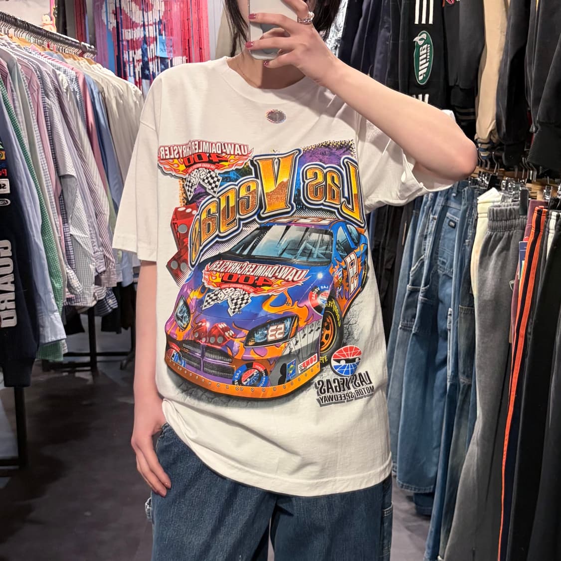 [IM] NASCAR 레이싱 그래픽 화이트 반팔티 상품이미지3