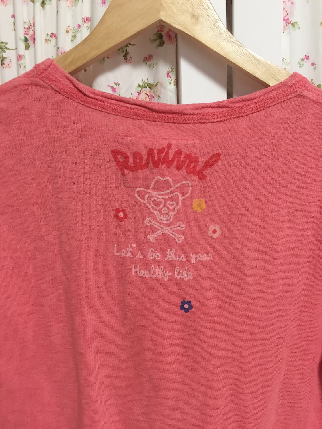 빈티지 해골 자수 반팔 상품이미지5