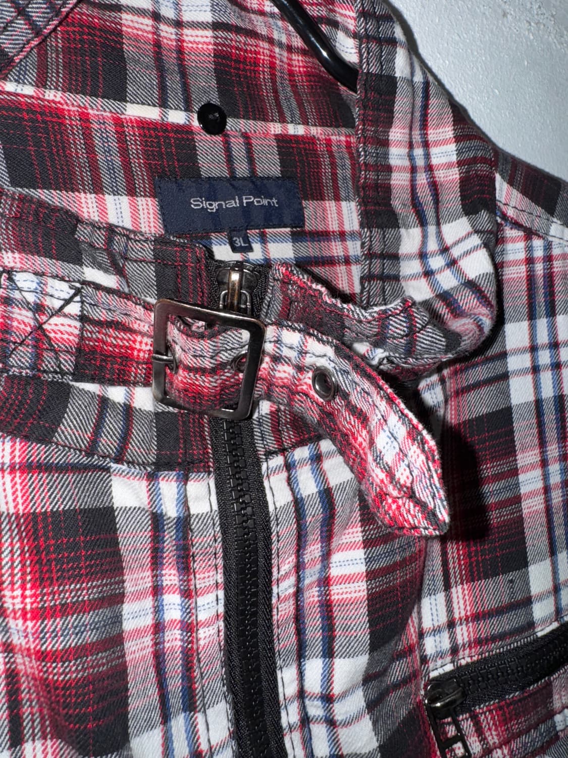 Signal point 레드 체크 자켓 상품이미지3