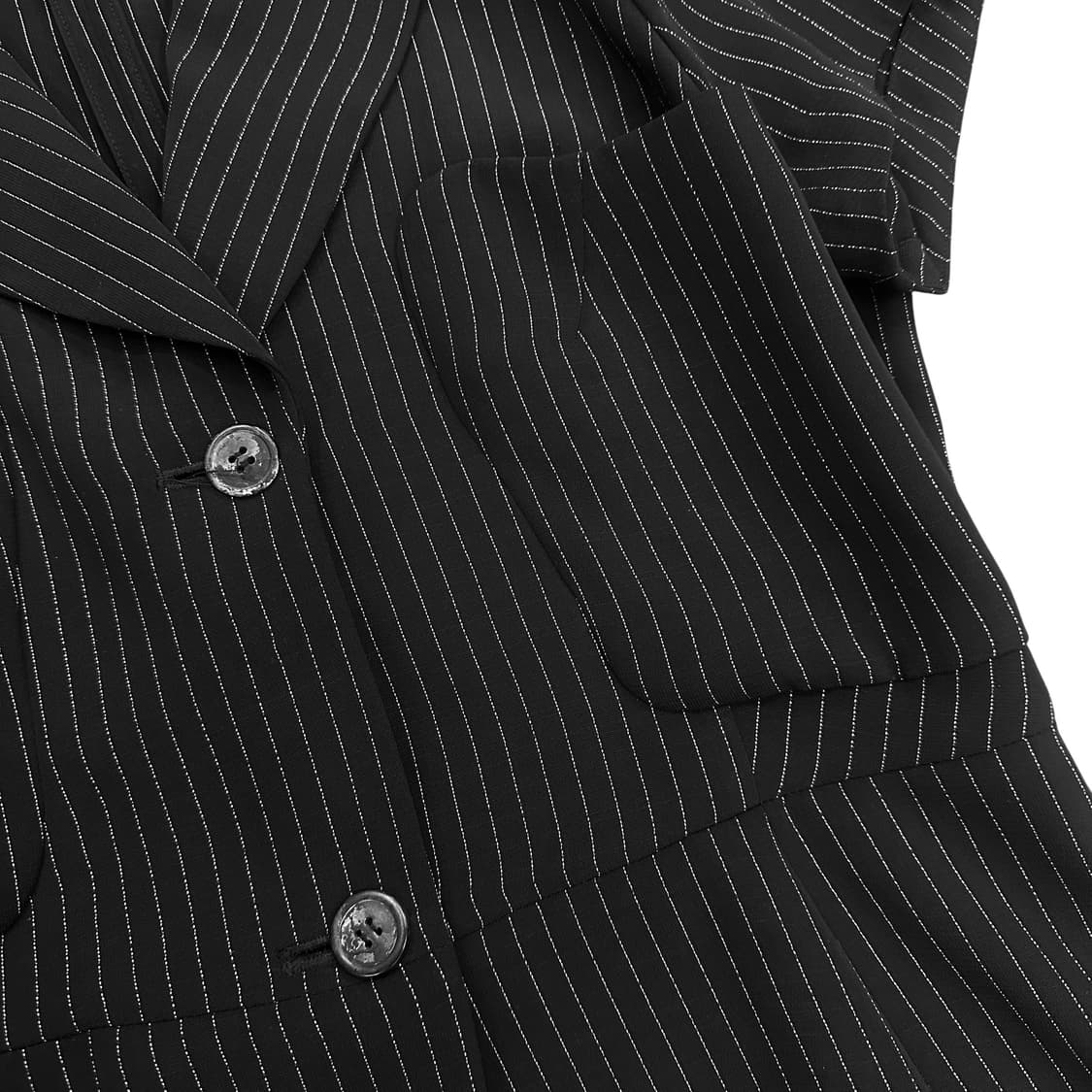 Black Stripe Bottom Slit Blazer Top 상품이미지5