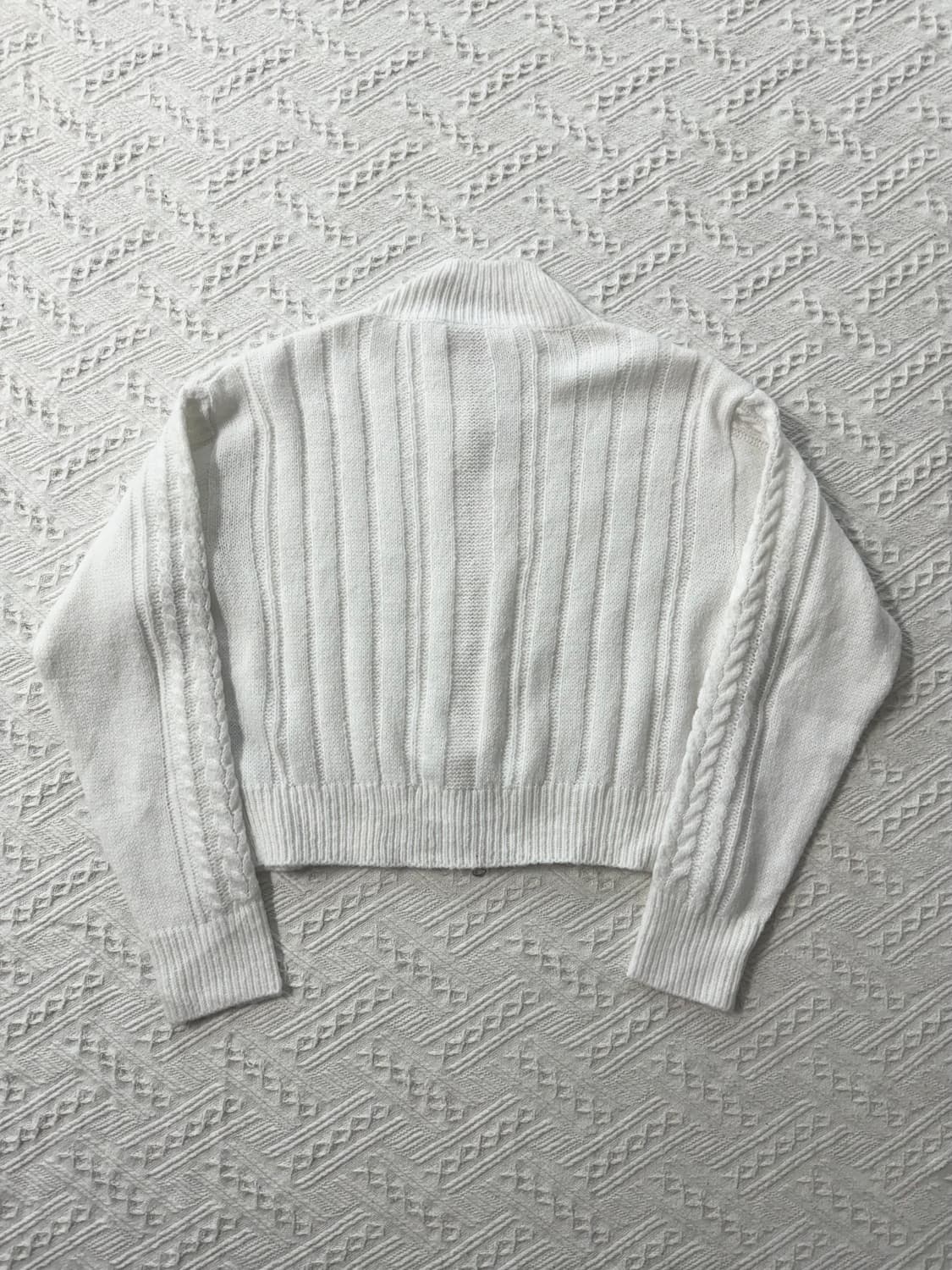 케이블 니트 하이넥 집업 상품이미지4