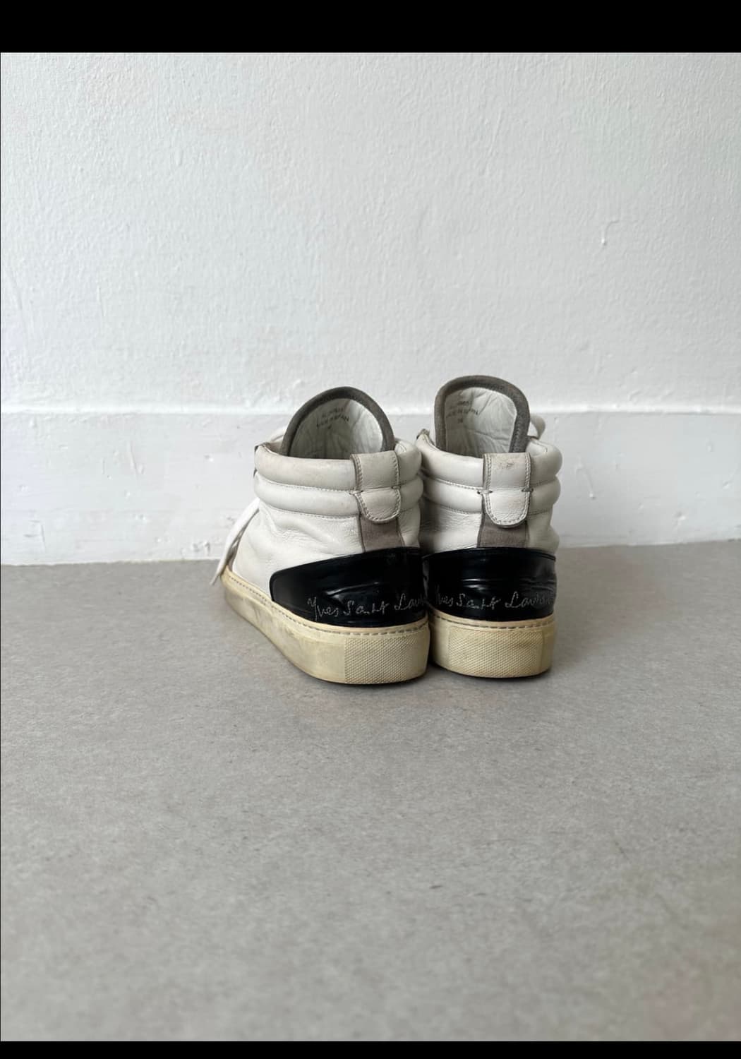 생로랑 2000s YSL 화이트 레더 하이탑 상품이미지5