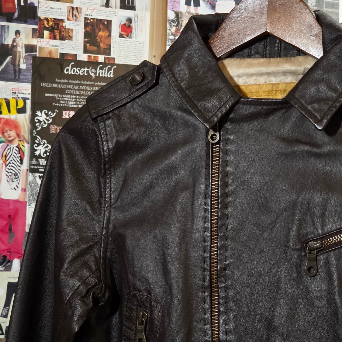 JPN 돈피 브라운 레더 자켓 상품이미지2