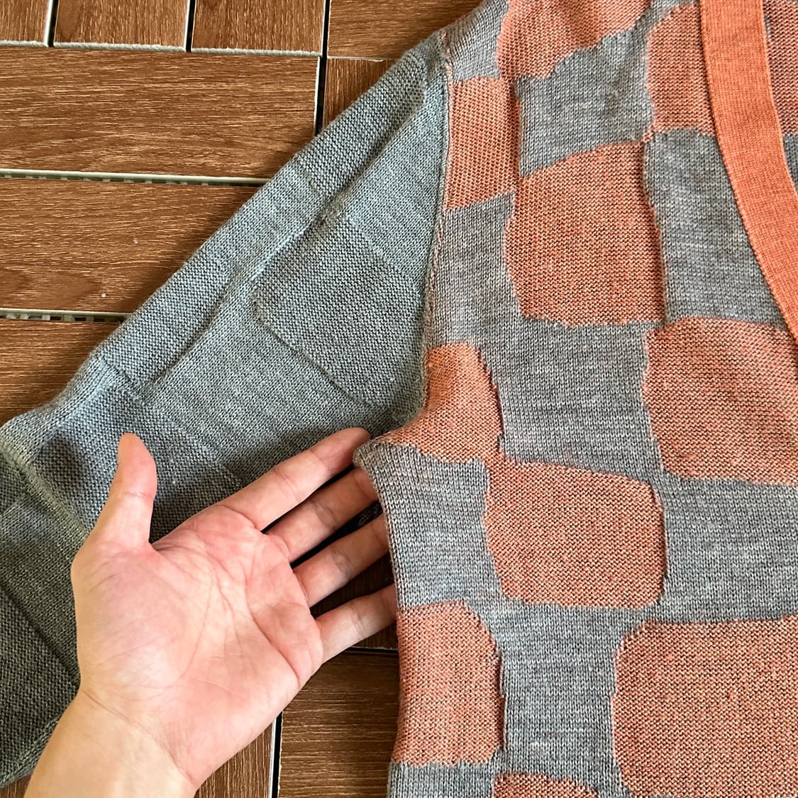 Issey miyake check wool cardigan 상품이미지3