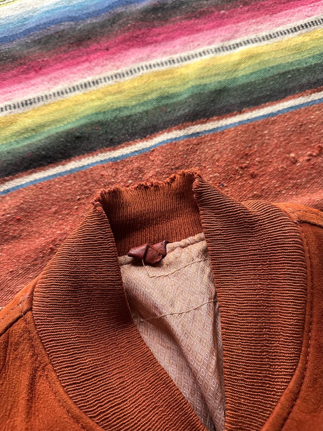 50s USA 빈티지 디어스킨 봄버 스웨이드 레더 자켓 상품이미지10