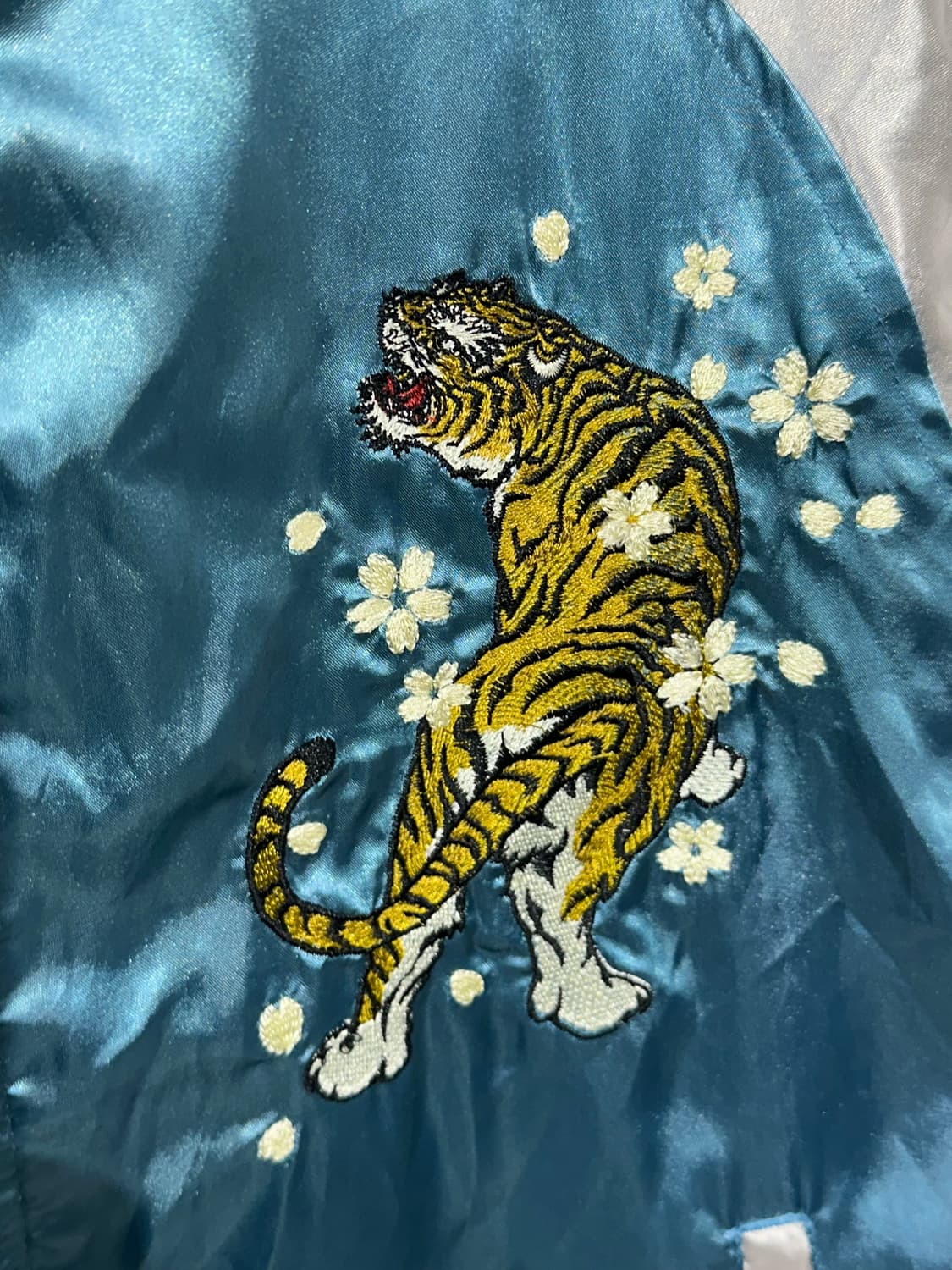 Jpn 일본빈티지 재패니즈 오리엔탈 호랑이 자수 스카잔 XL 상품이미지7