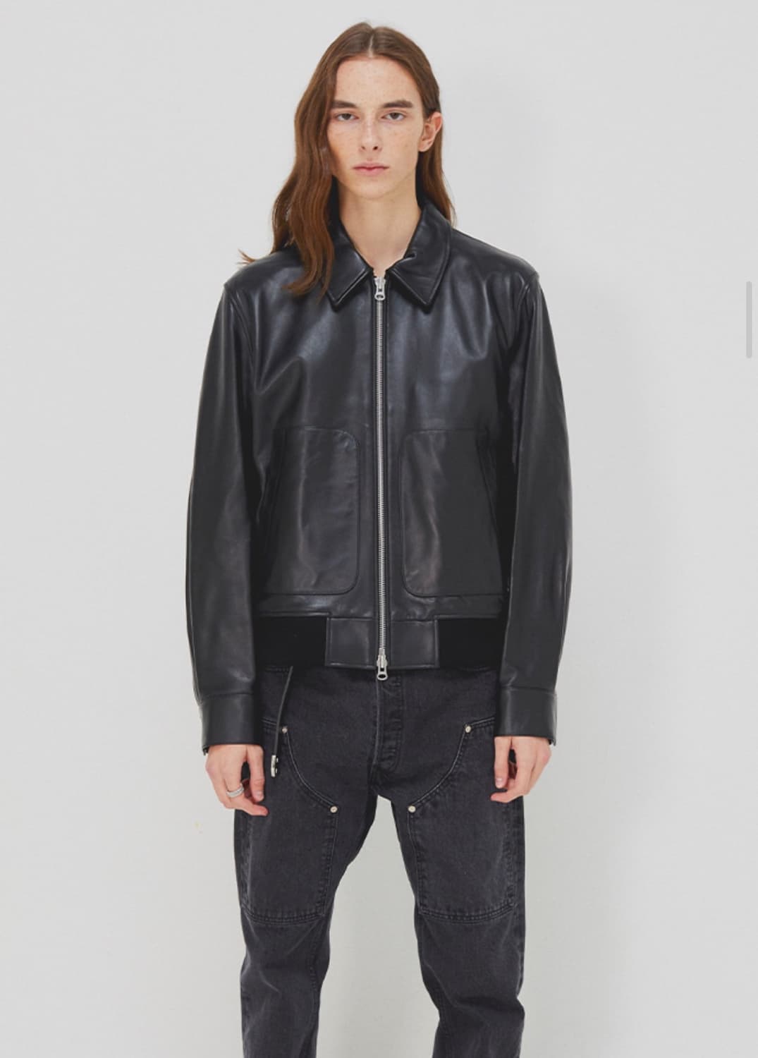 TONY WACK 토니웩 2WAY 램스킨 양가죽 레더 블루종 자켓 상품이미지3