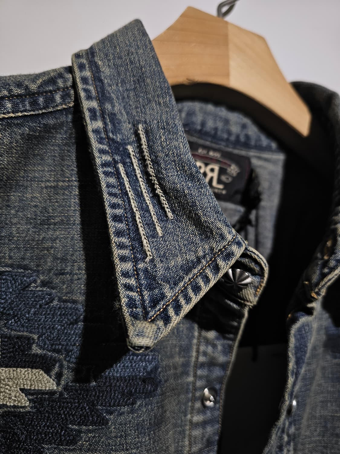 RRL 데님 웨스턴 셔츠 (웨스턴 요크 패턴)m 상품이미지8