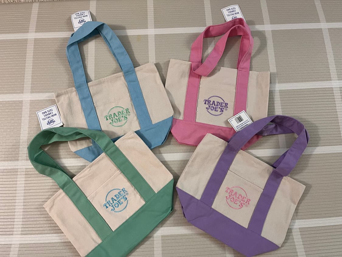 [새상품, 미국배송] 트레이더조 파스텔 미니 에코백 상품이미지1