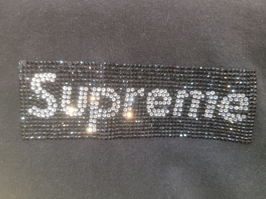 스프림 스와로브스키 박스로고 티셔츠 블랙 상품이미지3