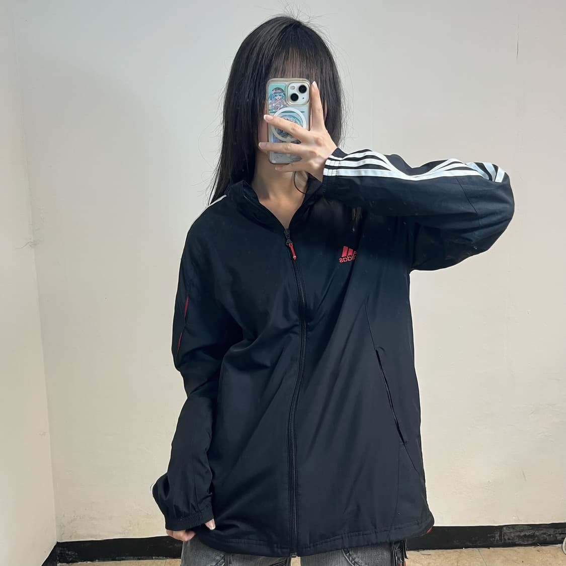 Adidas black windbreaker 상품이미지1
