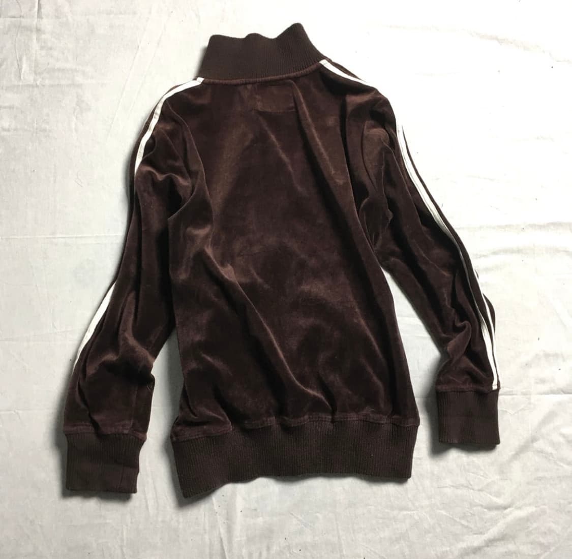 빈티지 벨벳 레드브라운 트랙 집업 상품이미지3