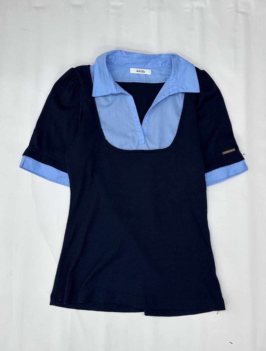 🩵프레피 탐정 코디세트🩵 반팔티셔츠 베이지 스커트 하이틴 빈티지 상품이미지3