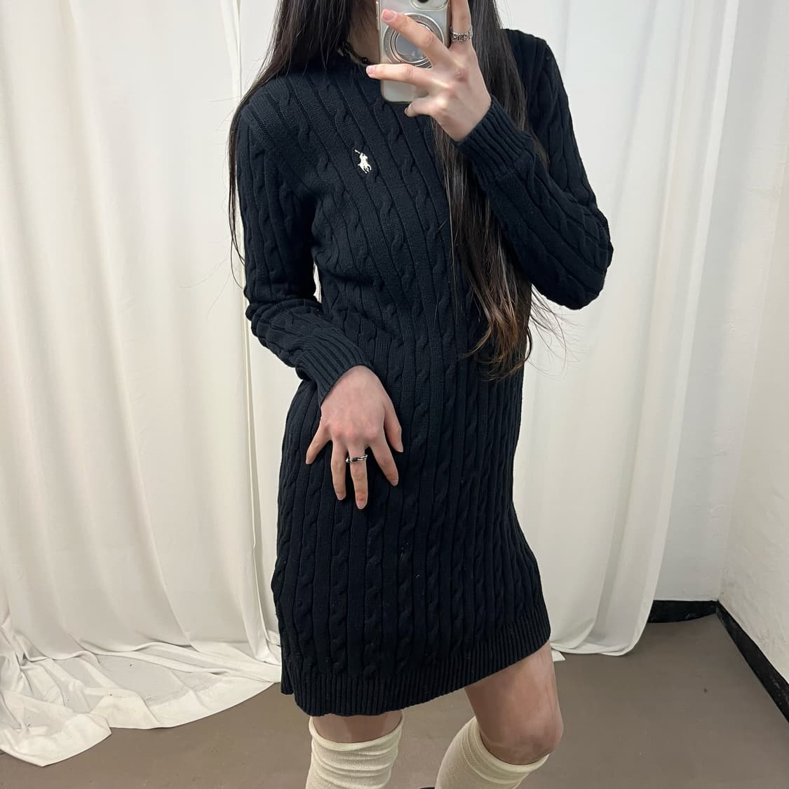 Polo Cable Knit One-piece 상품이미지3