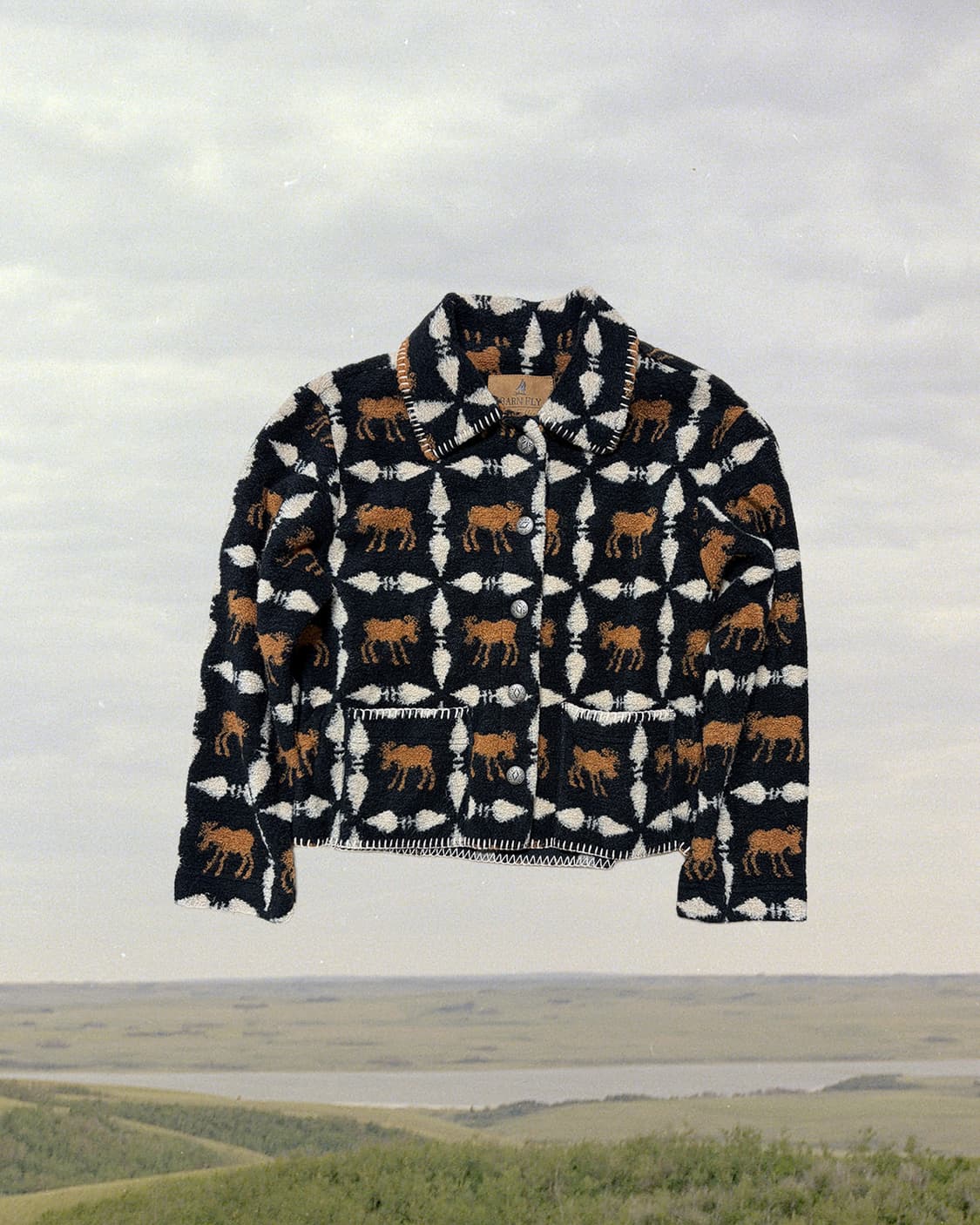 80s USA 말 그래픽 플리스 자켓 상품이미지1