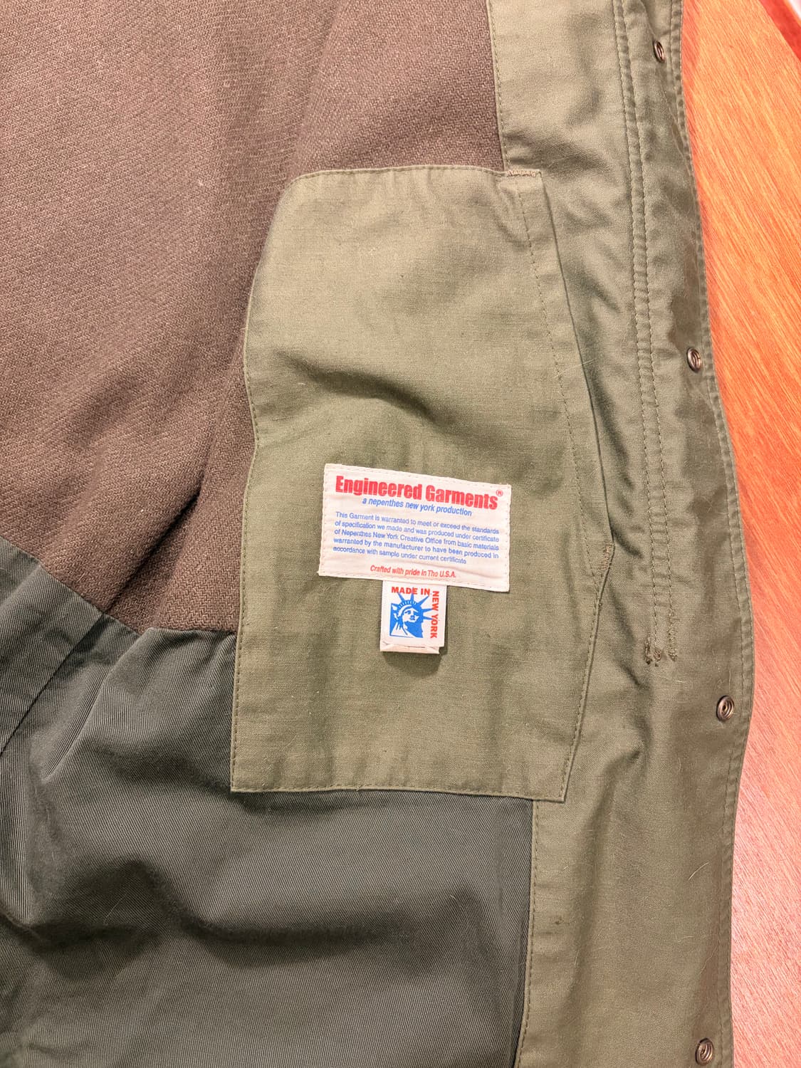 엔지니어드 가먼츠 파이어맨 자켓 카키 M 상품이미지6