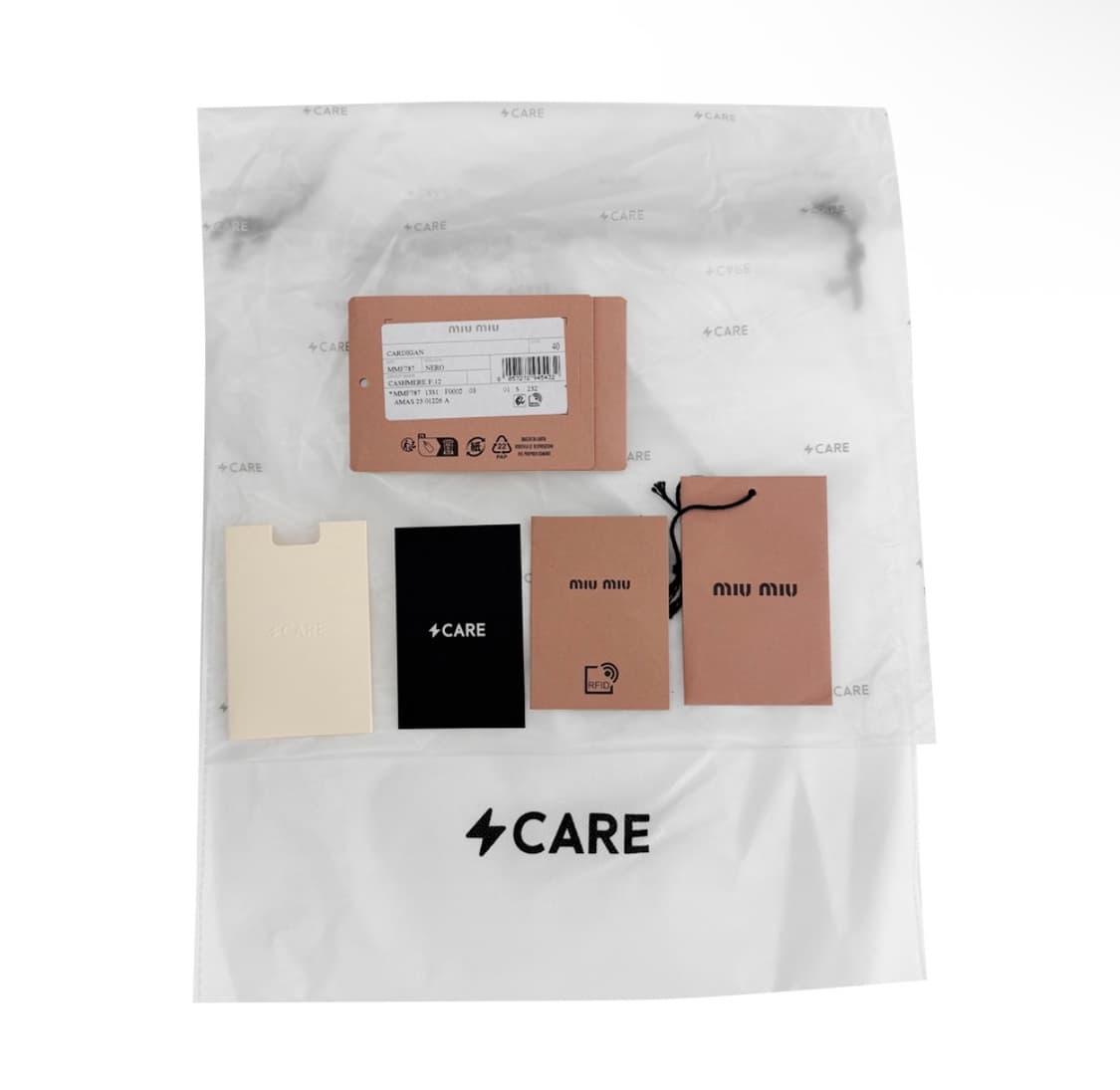 [40] 미우미우 여성 로고 캐시미어 니트 가디건 블랙 MMF787 상품이미지8