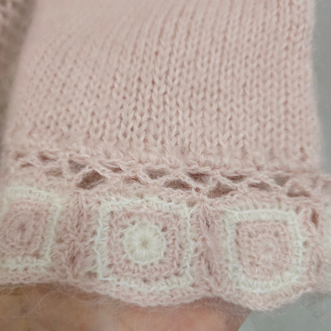 파스텔 핑크 플라워 크로셰 레이스 니트 가디건 상품이미지10