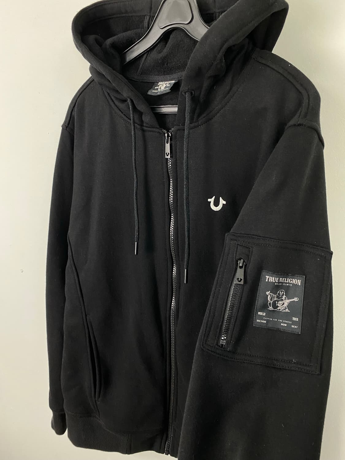 트루릴리젼 블랙 암로고 후드집업 L 상품이미지2