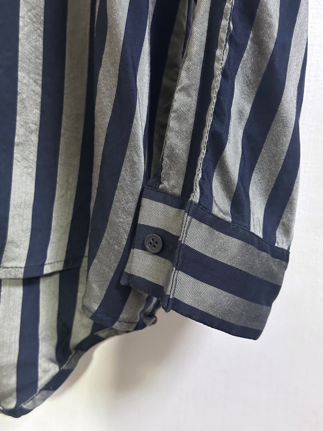 시스템옴므 오픈카라 스트라이프 루즈핏 셔츠/100 상품이미지4