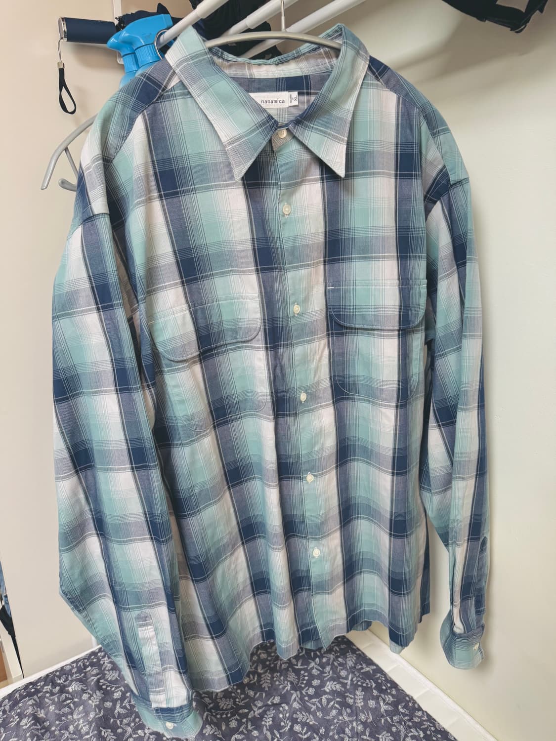 [XL] 나나미카 25ss 피케 셔츠 네이비x민트 상품이미지2