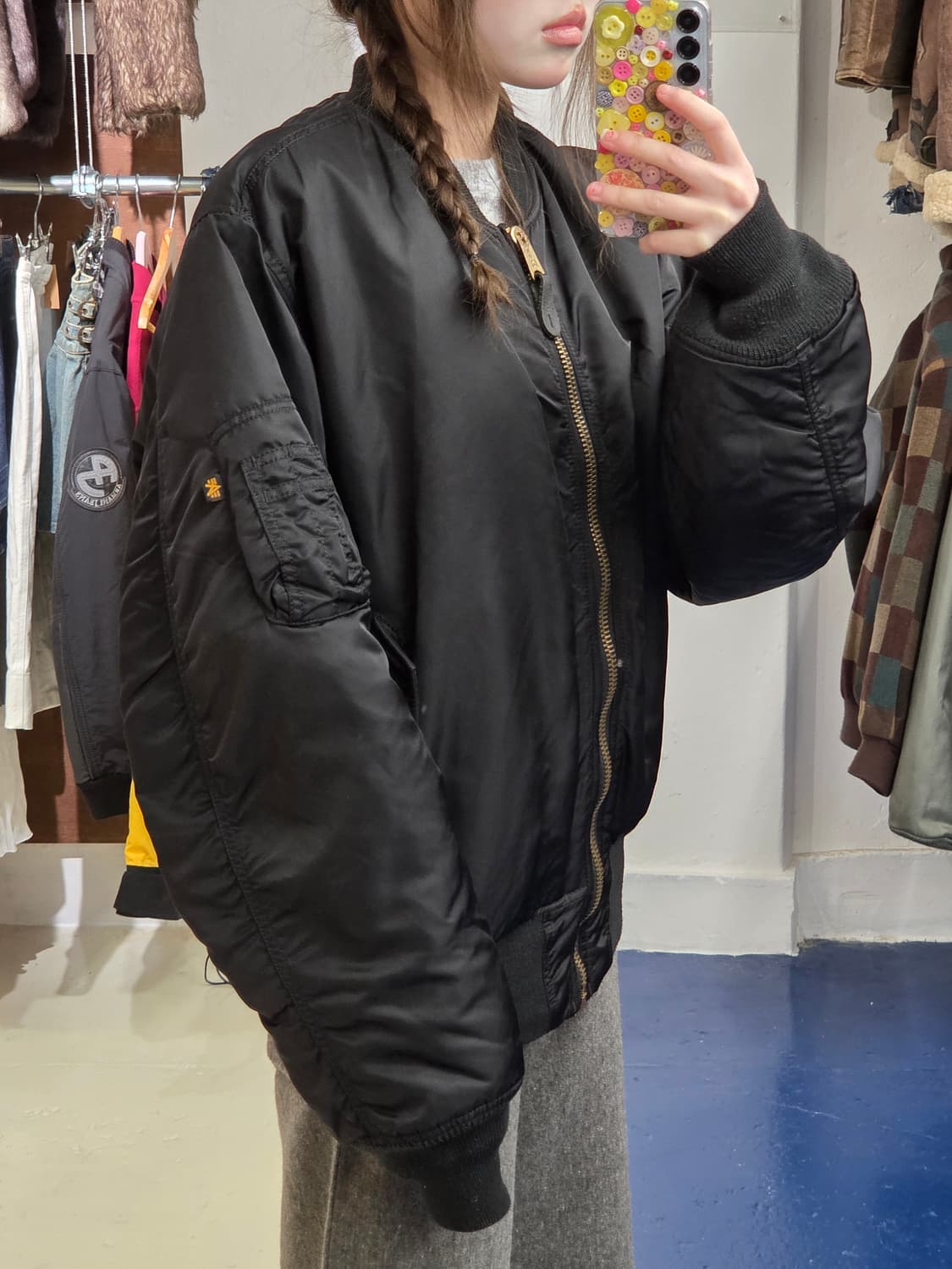 알파인더스트리 Military Ma-1 블랙 항공점퍼 상품이미지2