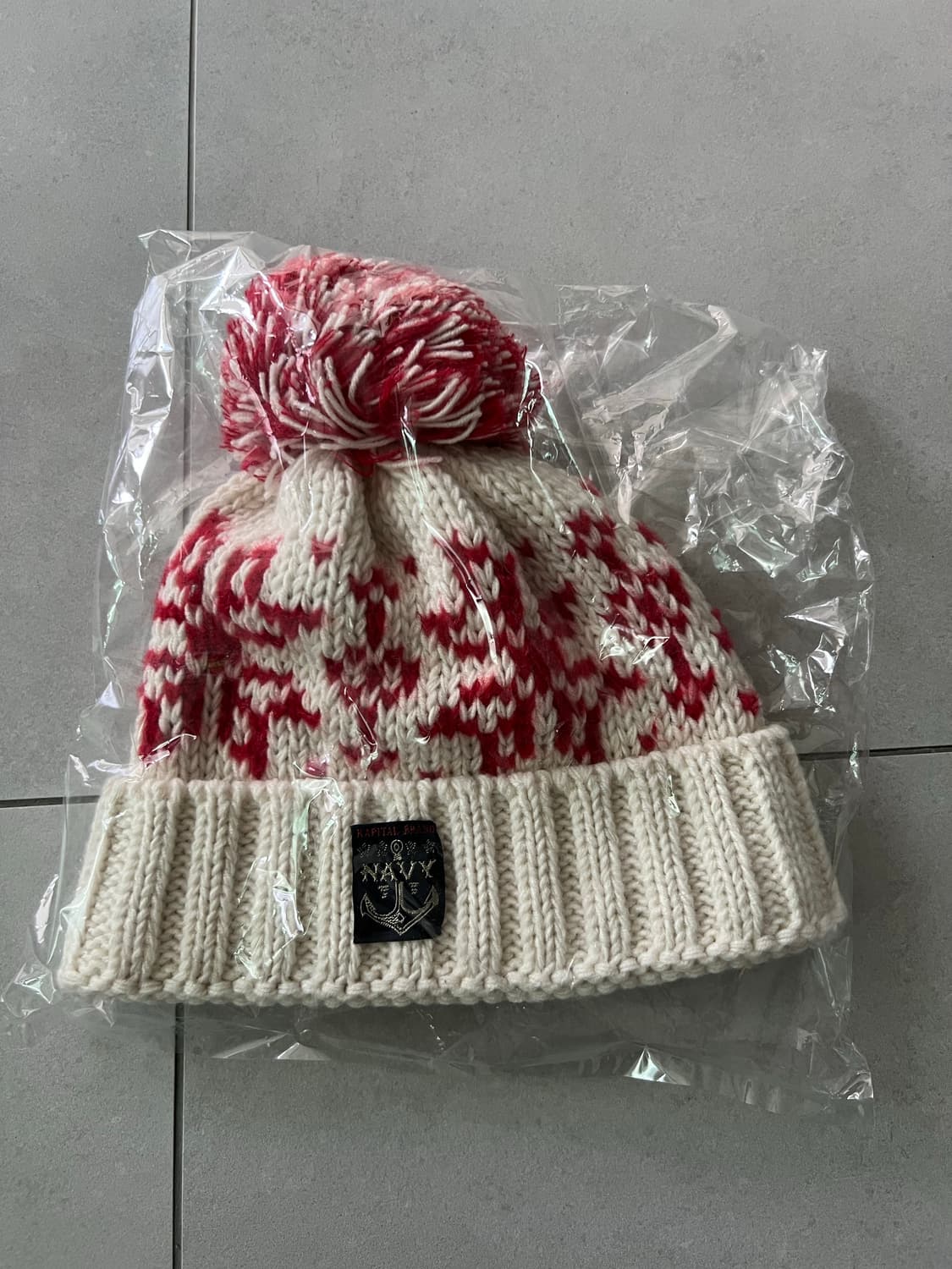 캐피탈 스노우 패턴 니트 캡 비니 상품이미지2