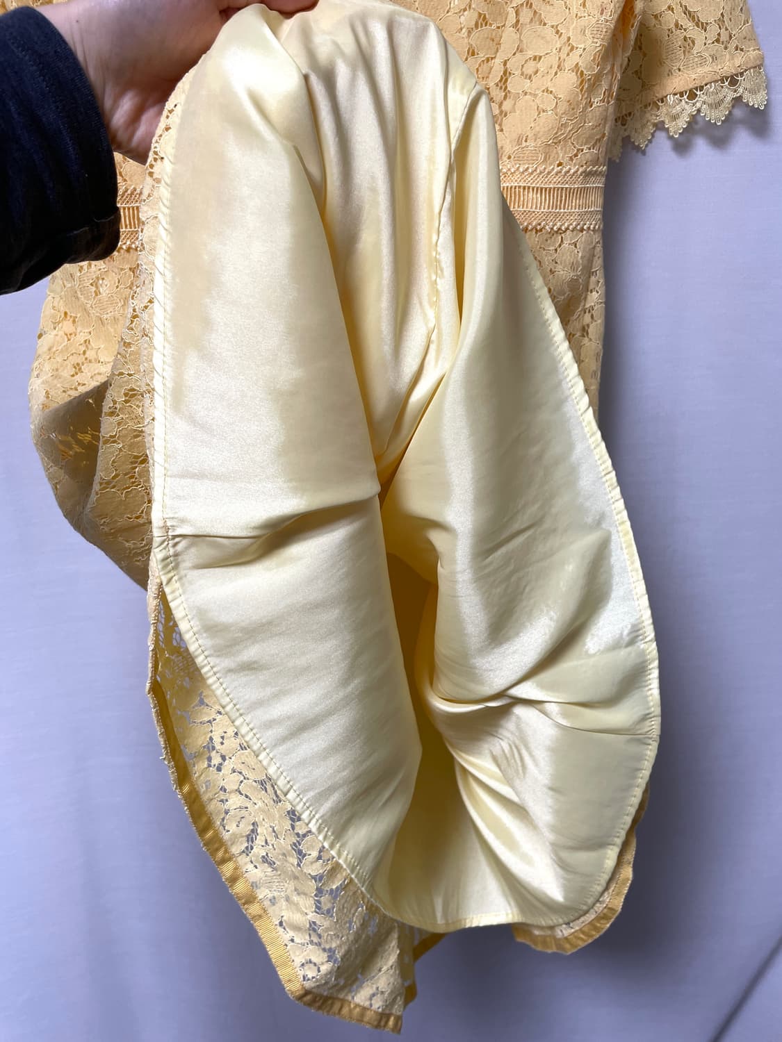 (새상품) 여성 잇미샤 레이스 펀칭 반팔 플레어 원피스 55 _ 옐로우 상품이미지9