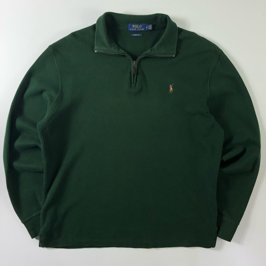 Polo  폴로 랄프로렌 자수 코튼 에스테이트립 그린 반집업 니트  상품이미지1