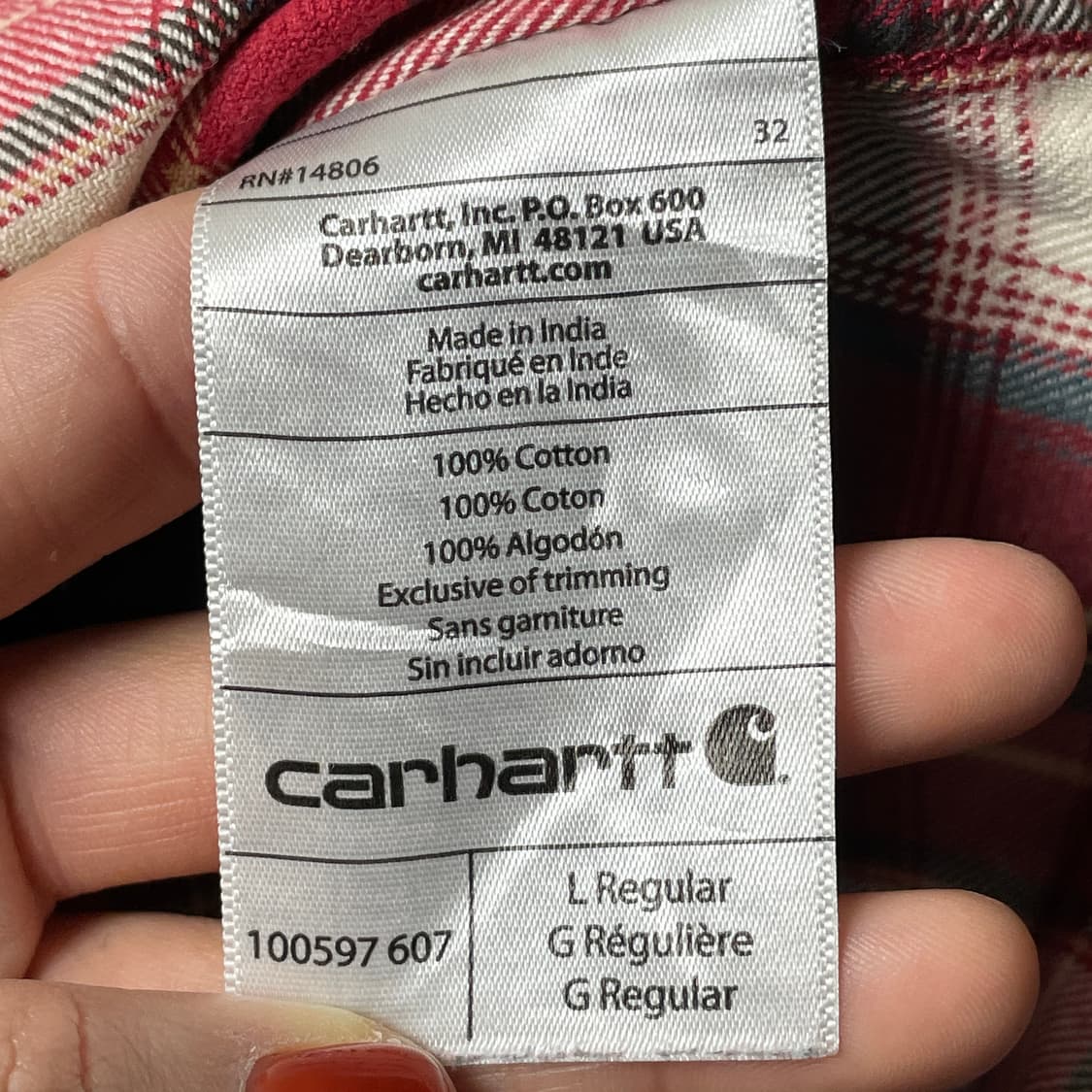 CARHARTT 칼하트 빈티지 레드 체크 워크 셔츠 A00413 상품이미지10