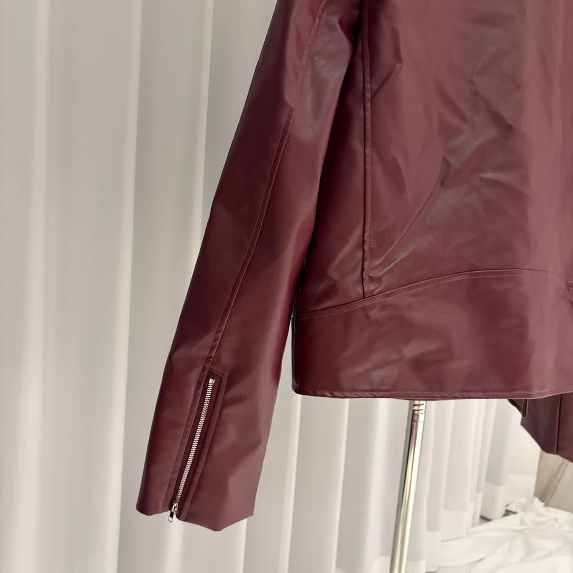빈티지 와인컬러 레자자켓 상품이미지5