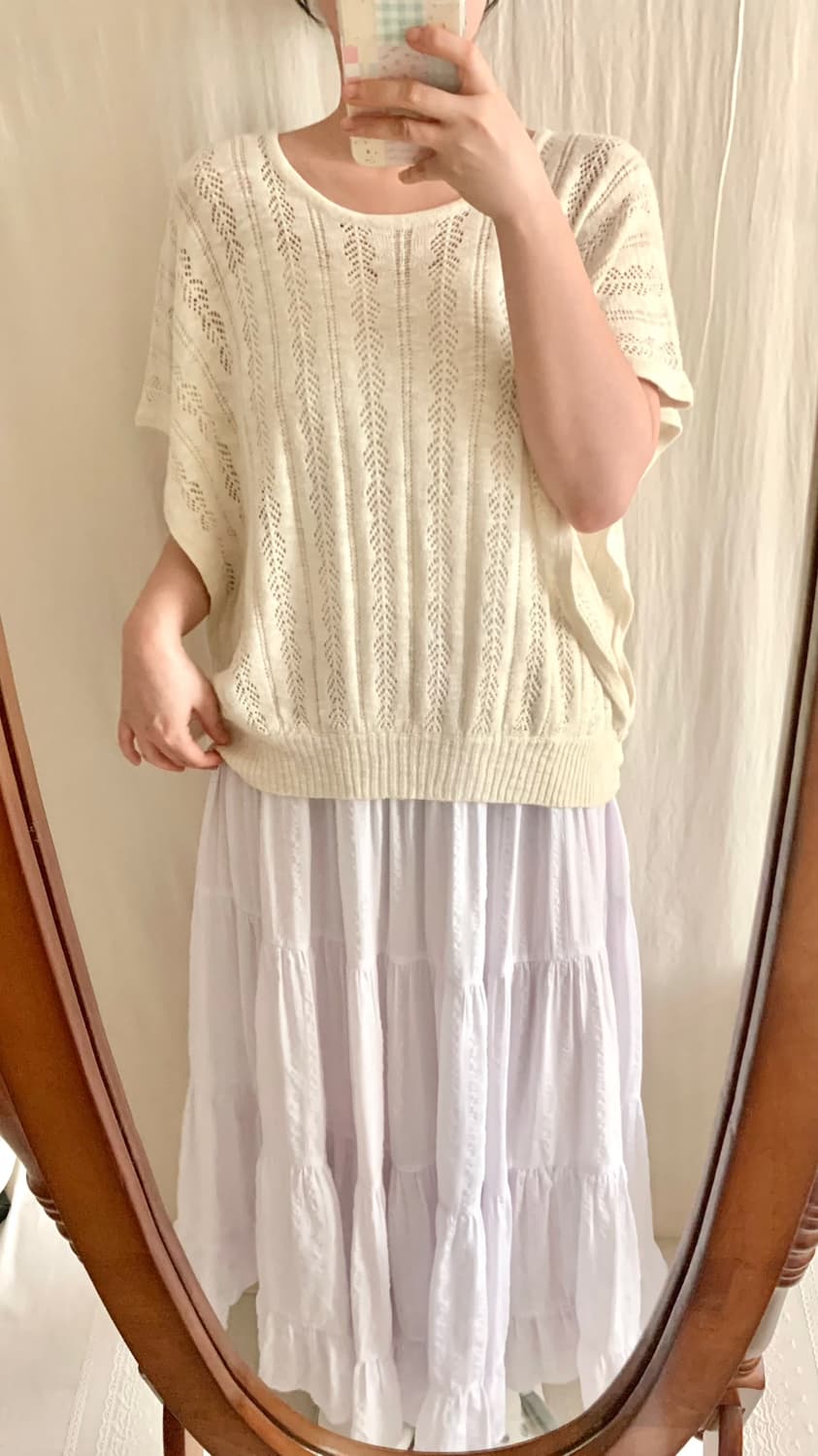 아이보리 펀칭 레이어드 니트 상품이미지4