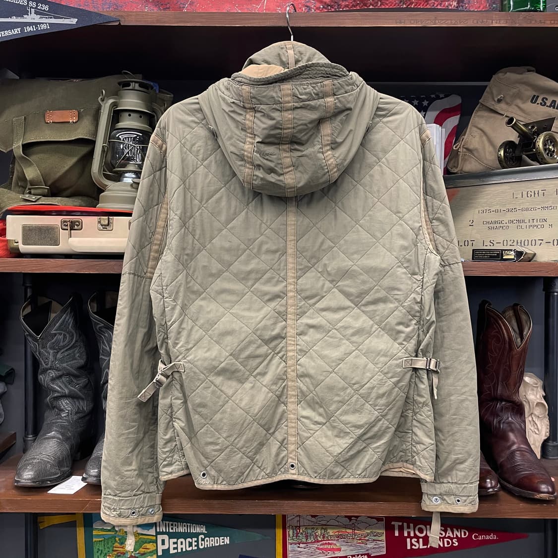 90s 폴로 랄프로렌 퀼팅 후드 탈부착 유틸리티 포켓 거너 자켓 상품이미지2