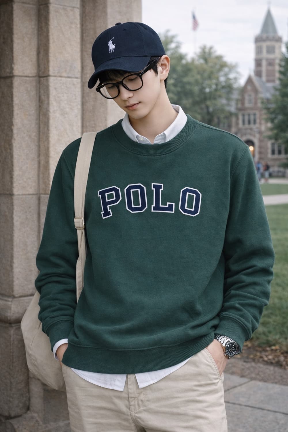 폴로 랄프로렌 POLO 아치 로고 스웻셔츠 (딥그린) 상품이미지2