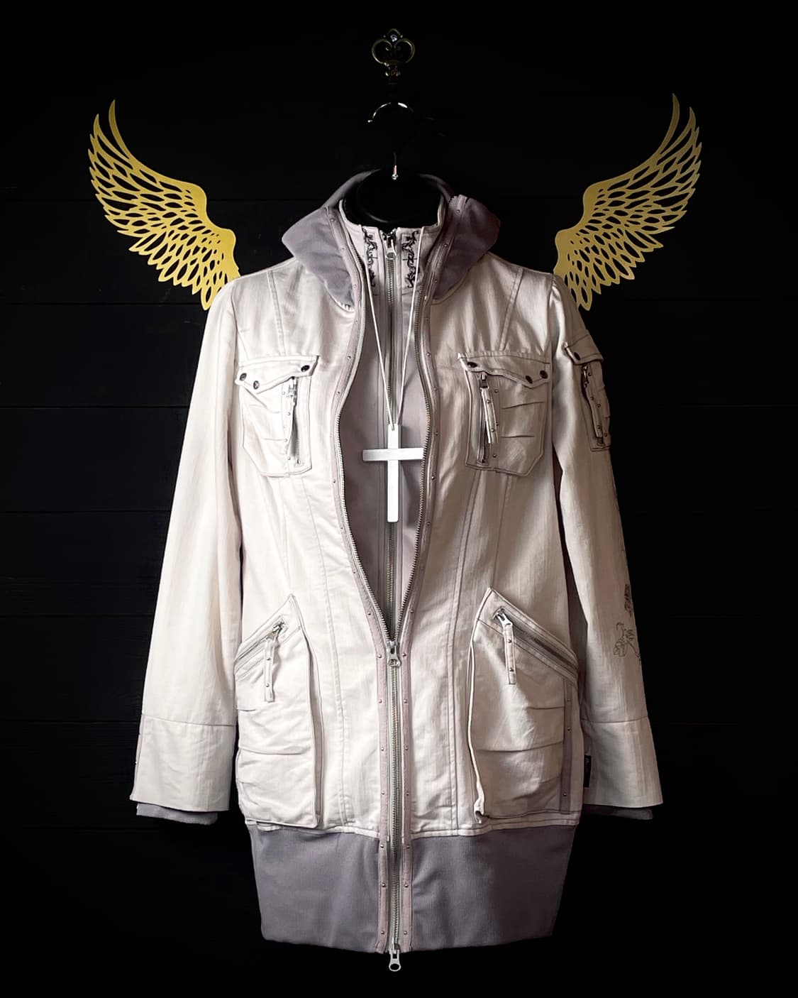 OZZ ON 오즈온 펑크 페어리 라벤더 아이보리 레이어드 조끼&자켓 상품이미지2