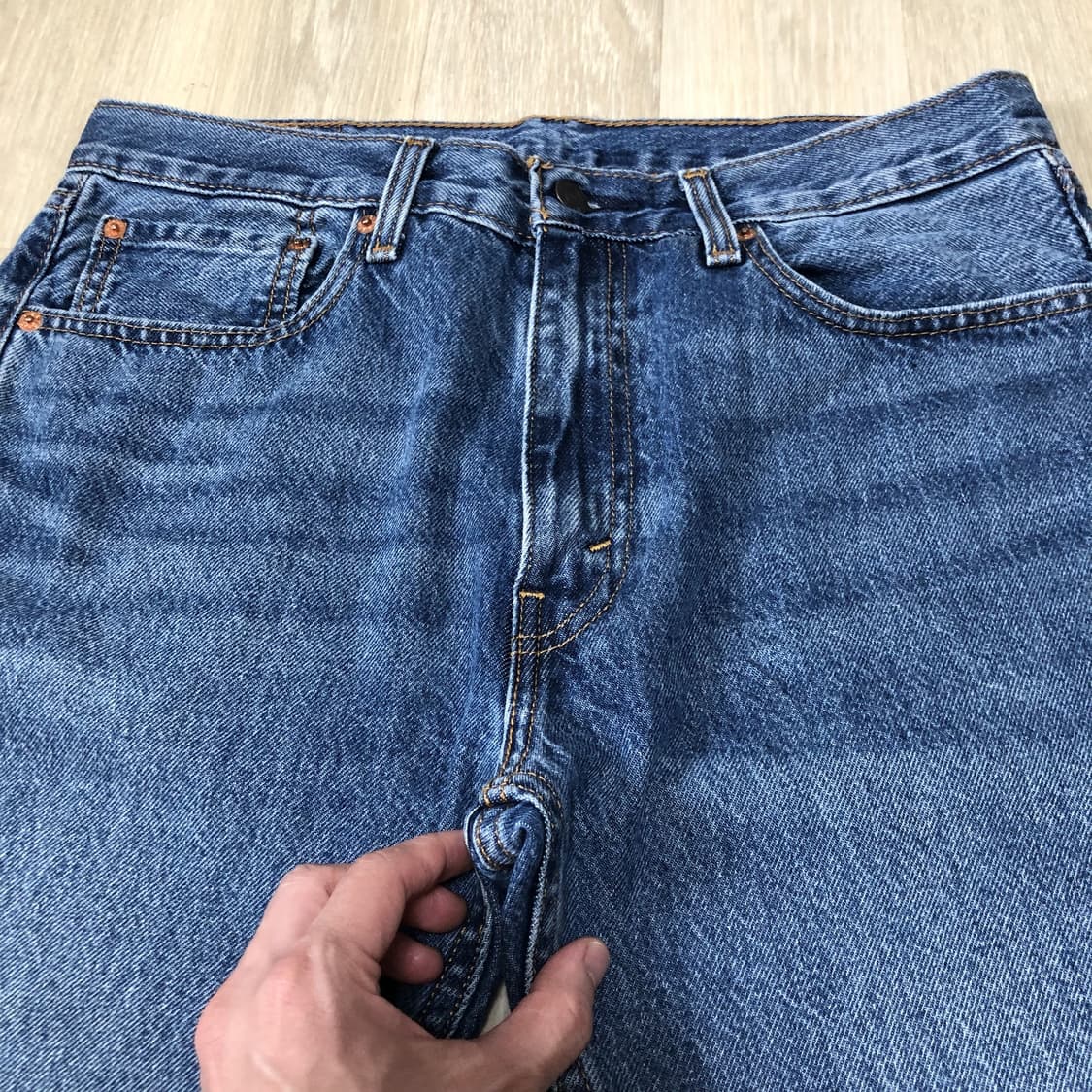 (32) 리바이스 Levi's 555 96 릴렉스 스트레이트진 중청 데님 상품이미지4