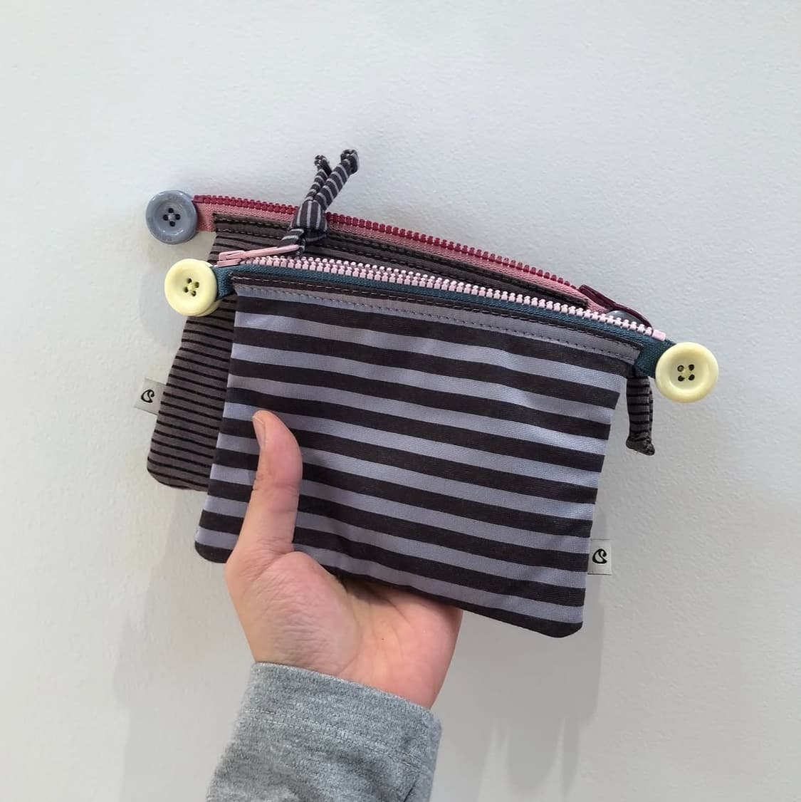 코이세이오 하우스 스트라이프 카드 지갑 파우치 단추 상품이미지1