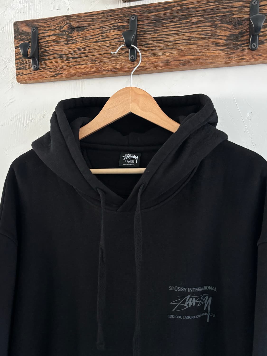 Stussy 스투시 블랙 스무스 인터내셔널 피그먼트 후드 상품이미지4