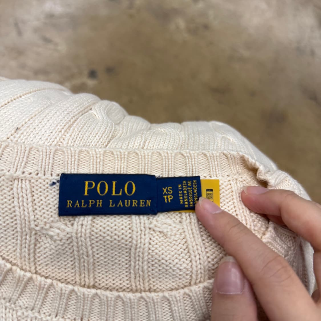 폴로 랄프로렌 크림 화이트 꽈배기 니트  상품이미지5