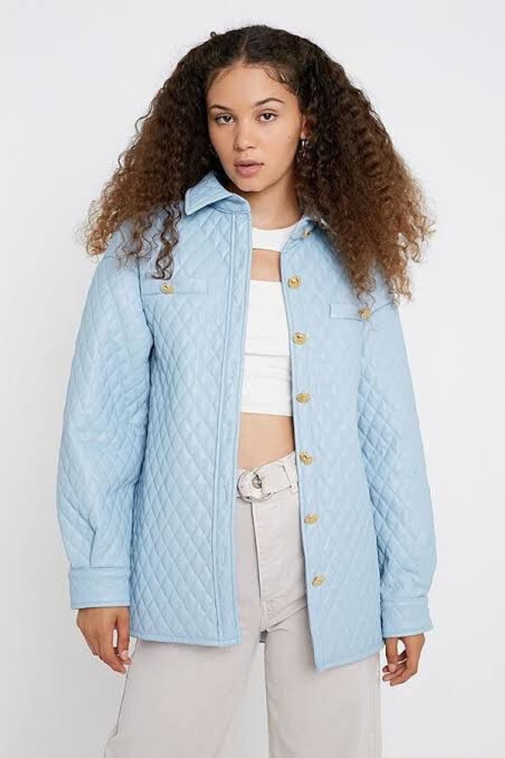 하우스오브써니 퀼트 셔츠 자켓 블루 uk6 상품이미지3