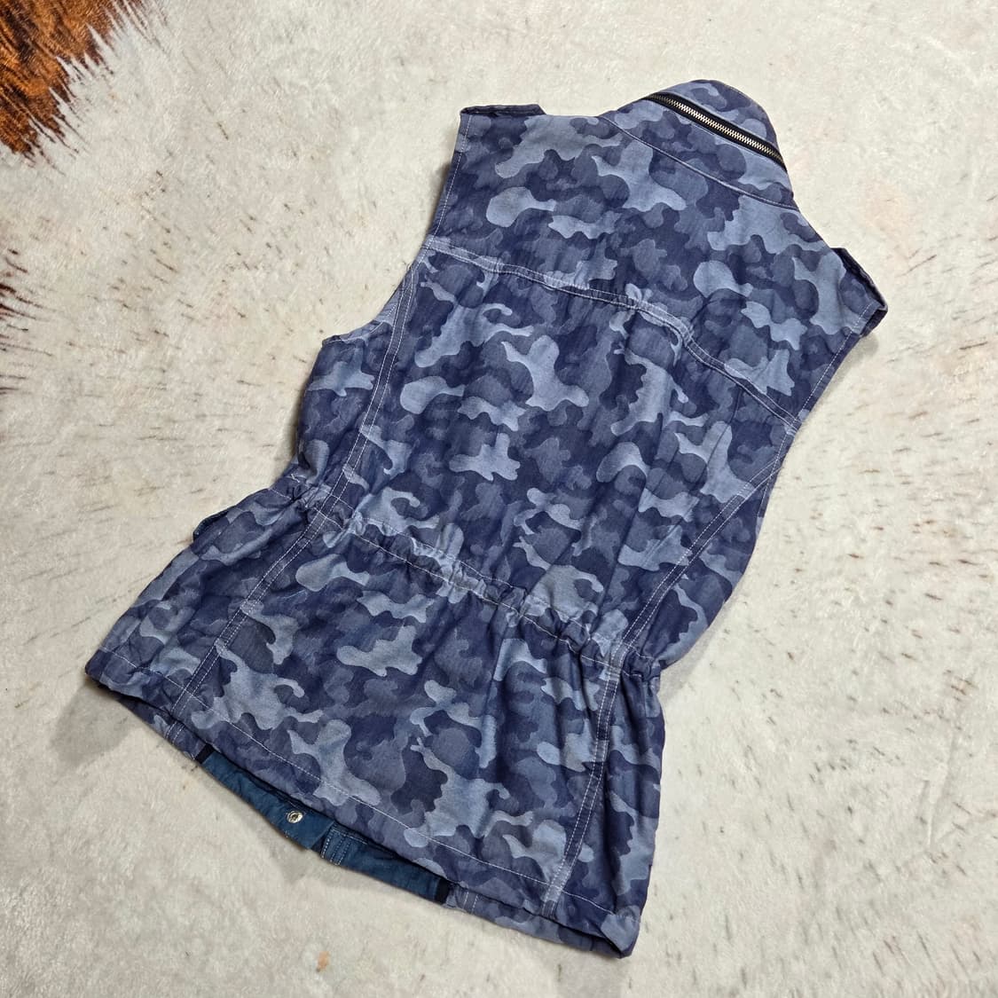 빈티지 블루 밀리터리 투포켓 베스트 상품이미지4