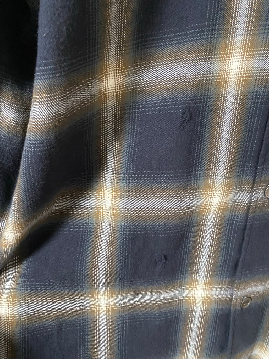 [2] 폴리테루 루즈드 체크 셔츠 데미지드 잉크 브라운 상품이미지7