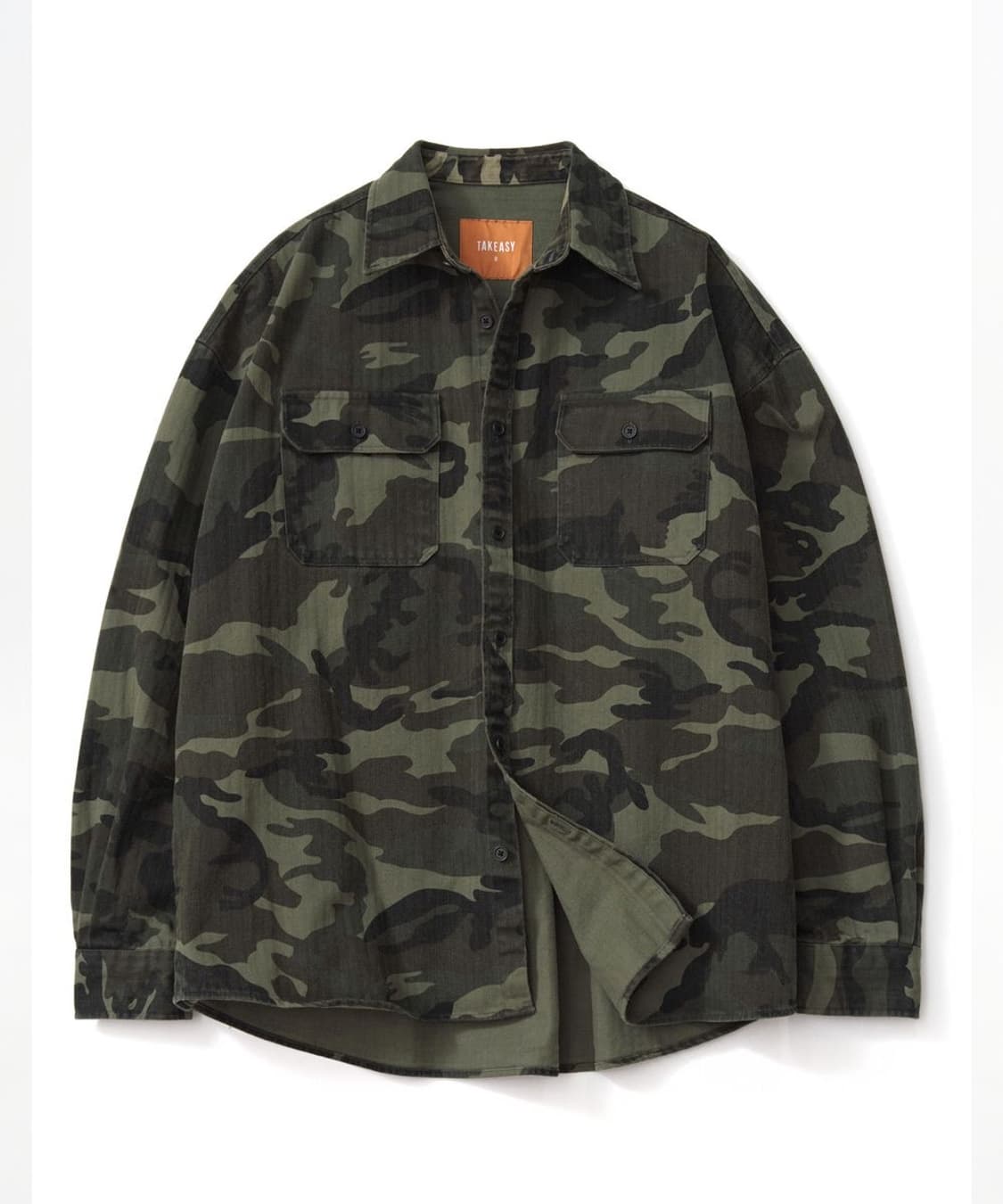 테이크이지 자이언트핏 카모 셔켓 자켓 카모 카키 L 상품이미지3