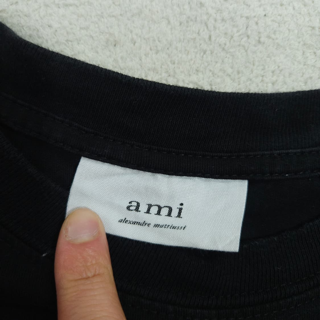 아미 하트 로고 자수 티셔츠 XL 블랙 상품이미지5