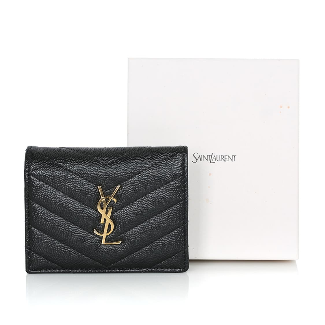 생로랑 모노그램 마틀라세 반지갑 YSL 668290 카산드라 블랙 미니지 상품이미지10