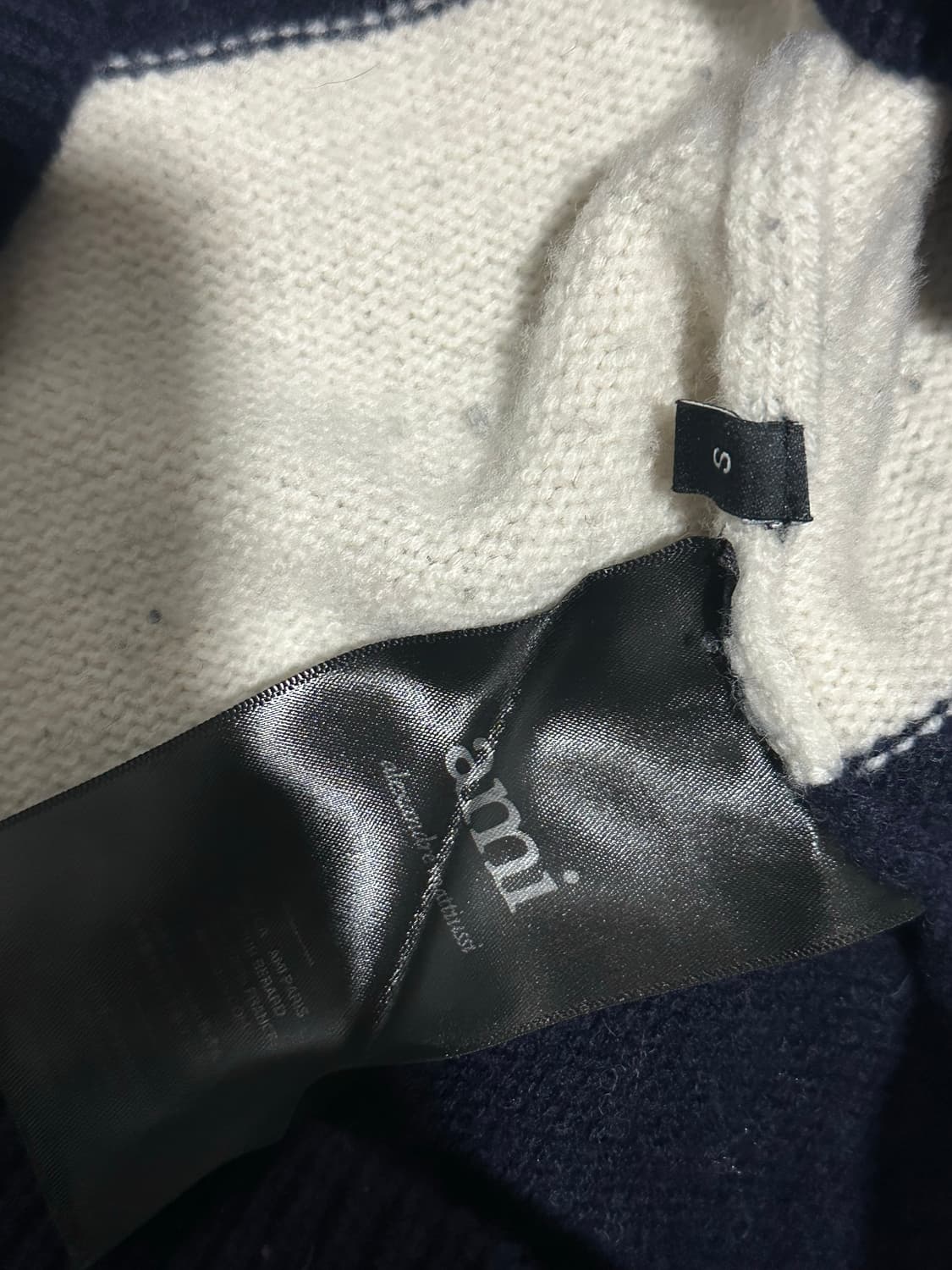 아미 빅하트로고 스트라이프 터틀넥 폴라 니트 S 상품이미지2