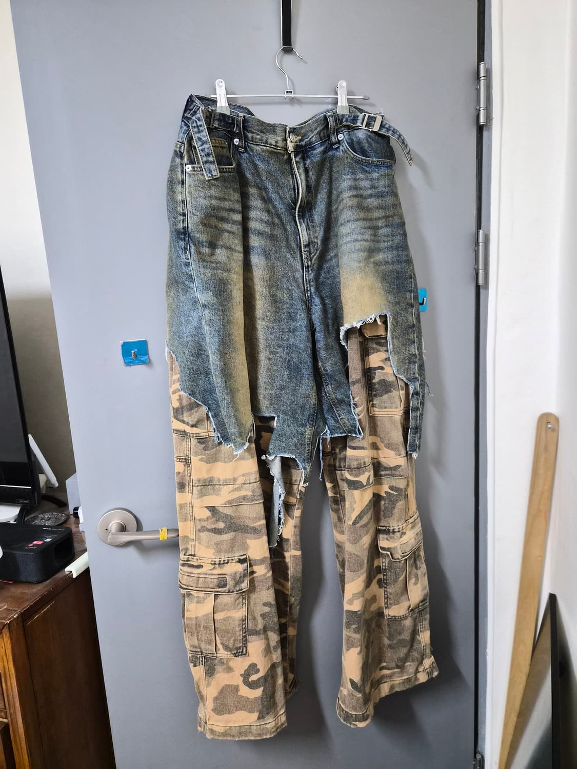 프로젝트gr 레이어드 카고 데님 팬츠 2사이즈 상품이미지1