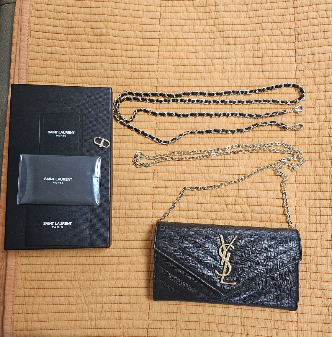 생로랑 금장 장지갑&체인백(정품) 상품이미지2