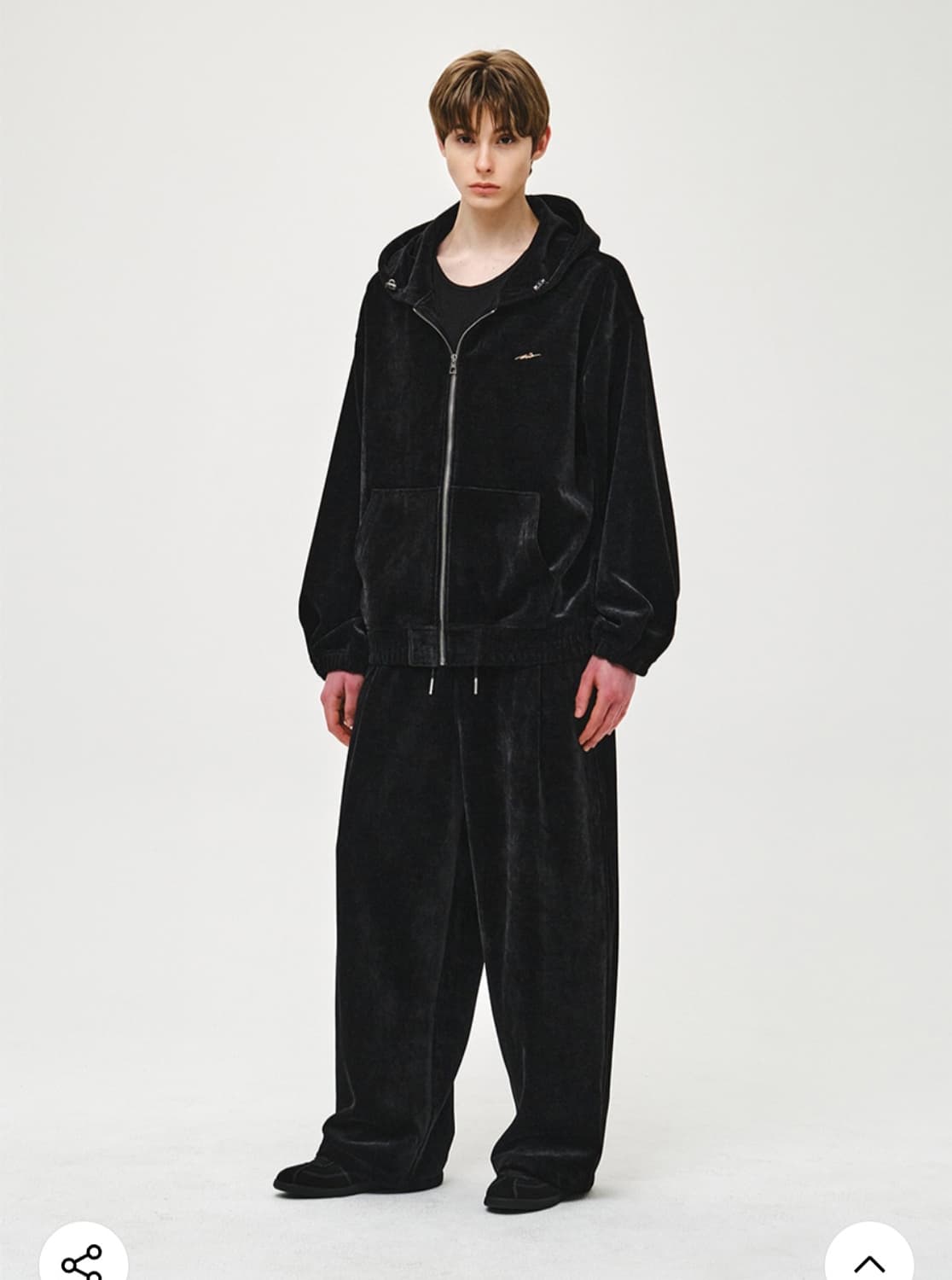 지오송지오 26SS 벨벳 자수 후드 집업 오버핏 105 상품이미지4