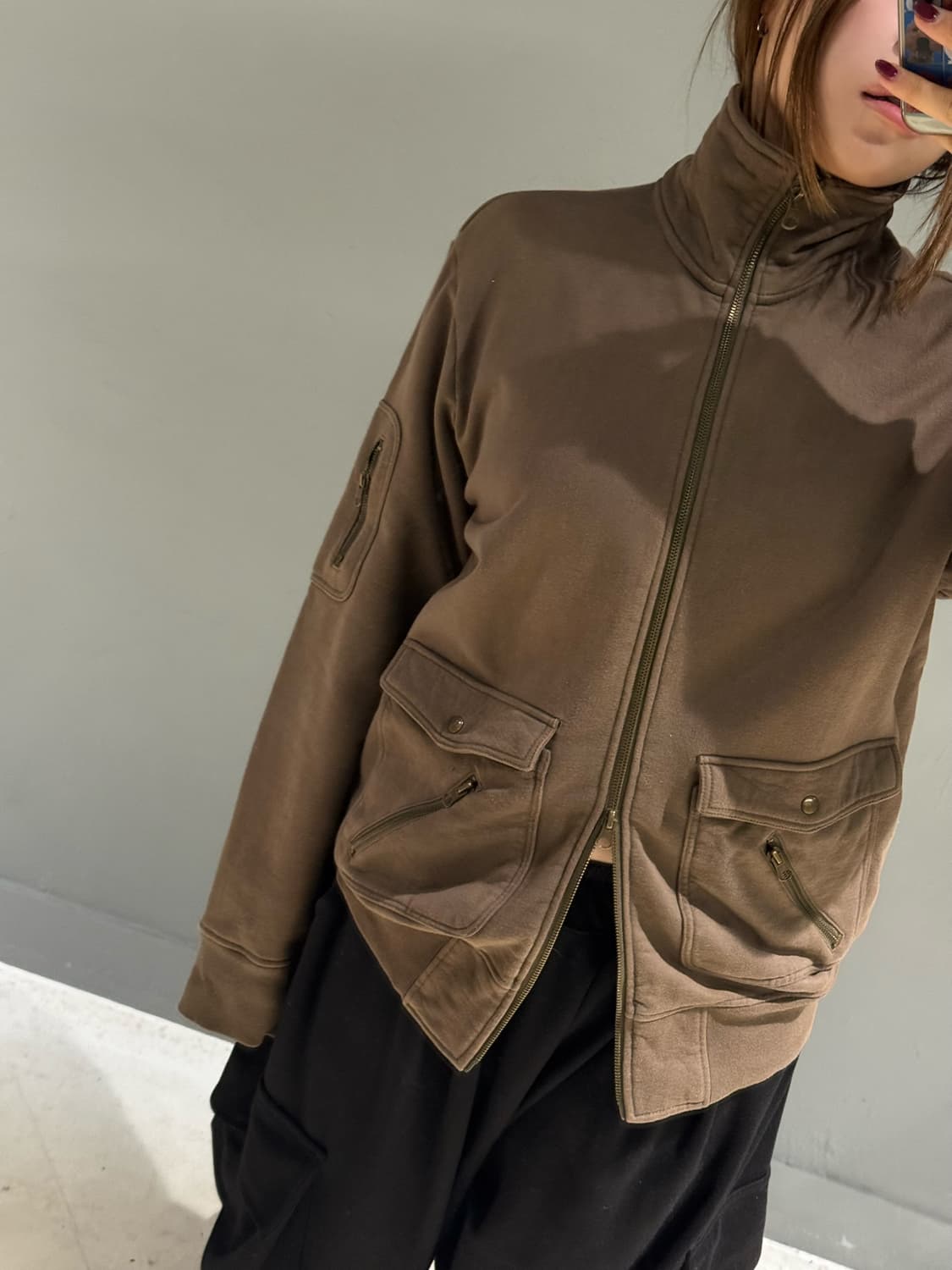 zipper pocket detail 2-way zip-up 상품이미지3